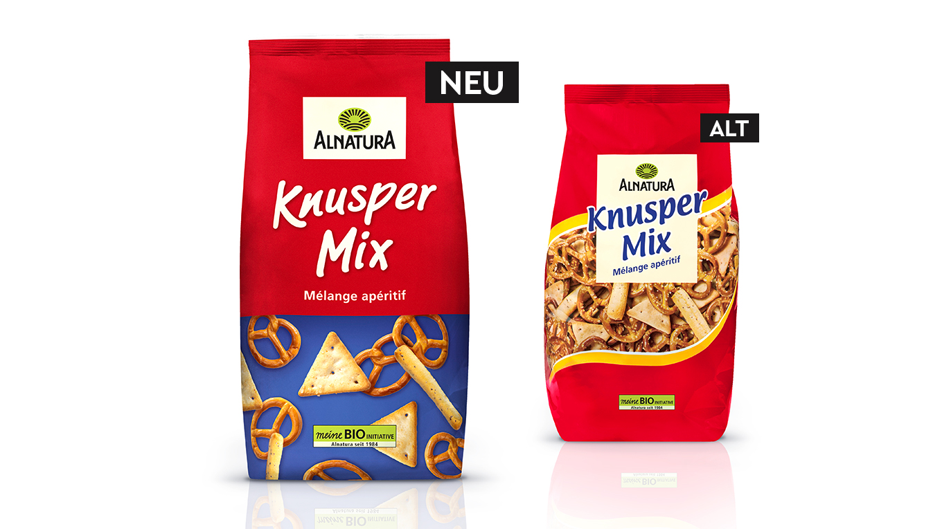 Alnatura salzige Snacks alt vs. neu Verpackung