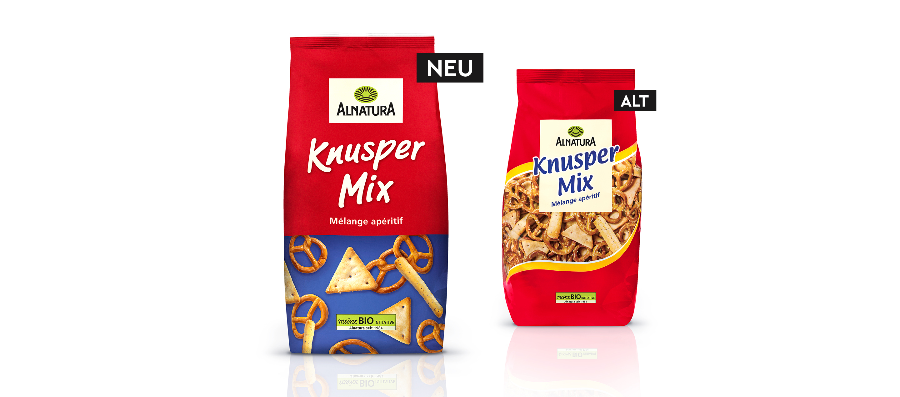 Alnatura salzige Snacks alt vs. neu Verpackung